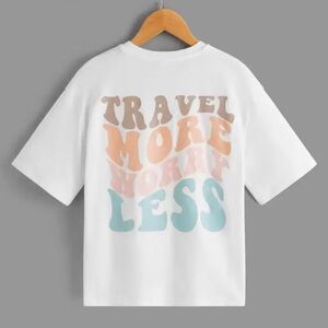 SHEIN Tween Girl Casual Short Sleeve Slogan Pattern T-Shirt Size 11-12y